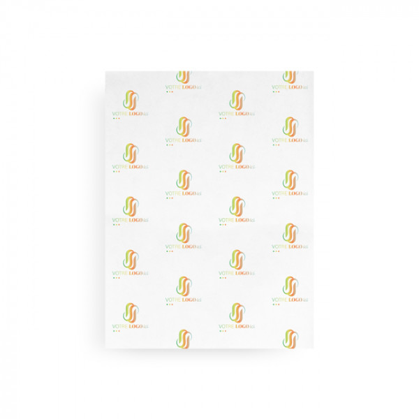 Papel blanco personalizado antigrasa de 40 x 30 cm - Impresión en cuatricromía sin límite de colores
