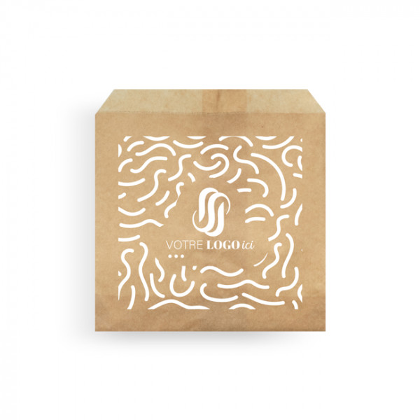 Bolsa personalizada para patatas fritas en papel kraft - Impresión en hasta 3 colores