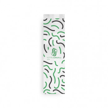 Bolsa de papel personalizada para bocadillos 10 + 5 x 28 cm - Impresión en hasta 3 colores