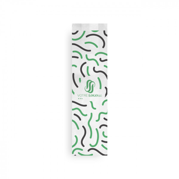 Bolsa de papel personalizada para bocadillos 10 + 5 x 28 cm - Impresión en hasta 3 colores