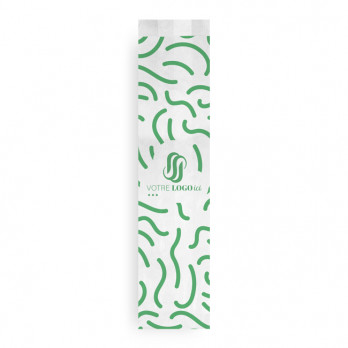 Bolsa personalizada para baguette x 2 en papel de 14 + 6 x 54 cm - Impresión en hasta 3 colores