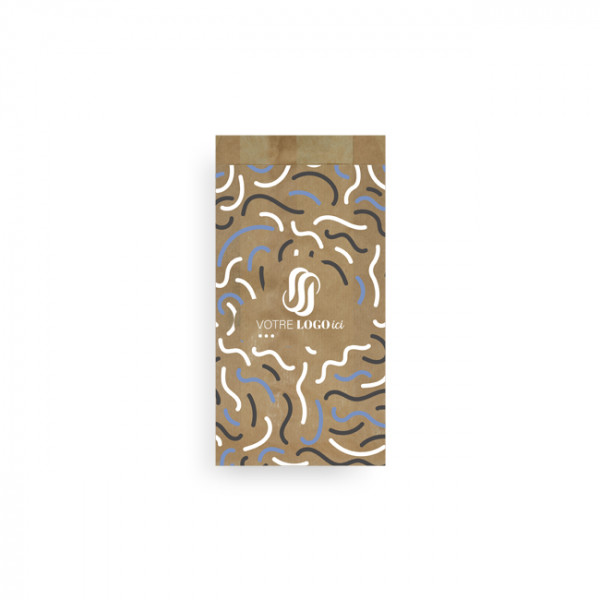 Bolsa personalizada para frutas y verduras en papel kraft 1 kg 14 + 9 x 28 cm - Impresión en hasta 3 colores