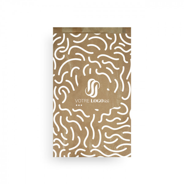 Bolsa personalizada para frutas y verduras en papel kraft 3 kg 24 + 7 x 34 cm - Impresión en hasta 3 colores