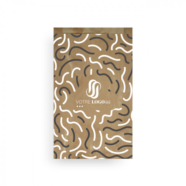 Bolsa personalizada para frutas y verduras en papel kraft 3 kg 24 + 7 x 34 cm - Impresión en hasta 3 colores