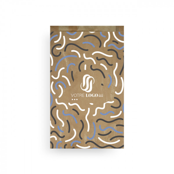 Bolsa personalizada para frutas y verduras en papel kraft 3 kg 24 + 7 x 34 cm - Impresión en hasta 3 colores