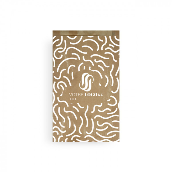 Bolsa de papel brioche personalizada 24 + 7 x 36 cm - Impresión en hasta 3 colores