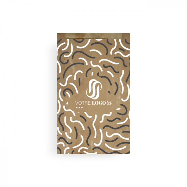 Bolsa de papel brioche personalizada 24 + 7 x 36 cm - Impresión en hasta 3 colores