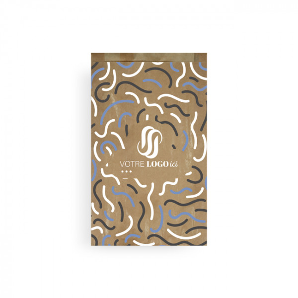 Bolsa de papel brioche personalizada 24 + 7 x 36 cm - Impresión en hasta 3 colores