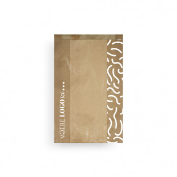 Bolsa brioche personalizada con ventana en papel kraft 24 x 8 x 32 cm - Impresión en hasta 3 colores