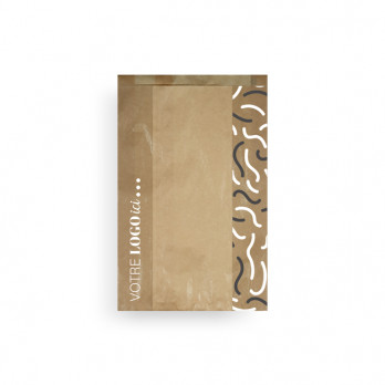 Bolsa brioche personalizada con ventana en papel kraft 24 x 8 x 32 cm - Impresión en hasta 3 colores