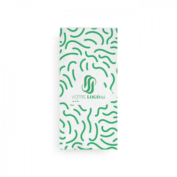 Bolsa de papel blanca personalizada para pollos 18 x 6,5 x 38 cm - Impresión hasta en 3 colores