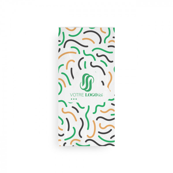 Bolsa de papel blanca personalizada para pollos 18 x 6,5 x 38 cm - Impresión hasta en 3 colores