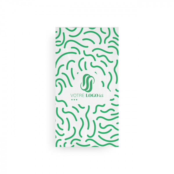 Bolsa de papel blanca personalizada para pollos 20 x 8,5 x 38 cm - Impresión hasta en 3 colores