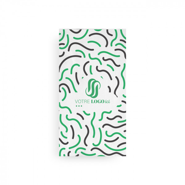 Bolsa de papel blanca personalizada para pollos 20 x 8,5 x 38 cm - Impresión hasta en 3 colores