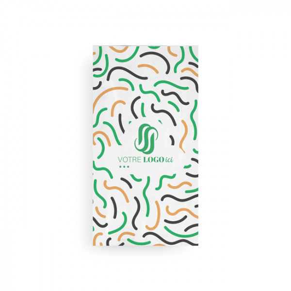 Bolsa de papel blanca personalizada para pollos 20 x 8,5 x 38 cm - Impresión hasta en 3 colores