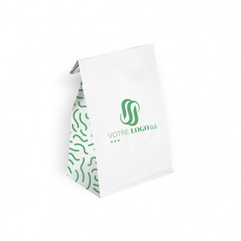 Bolsa SOS personalizada en papel blanco 22 + 10 x 35 cm - Impresión en hasta 3 colores