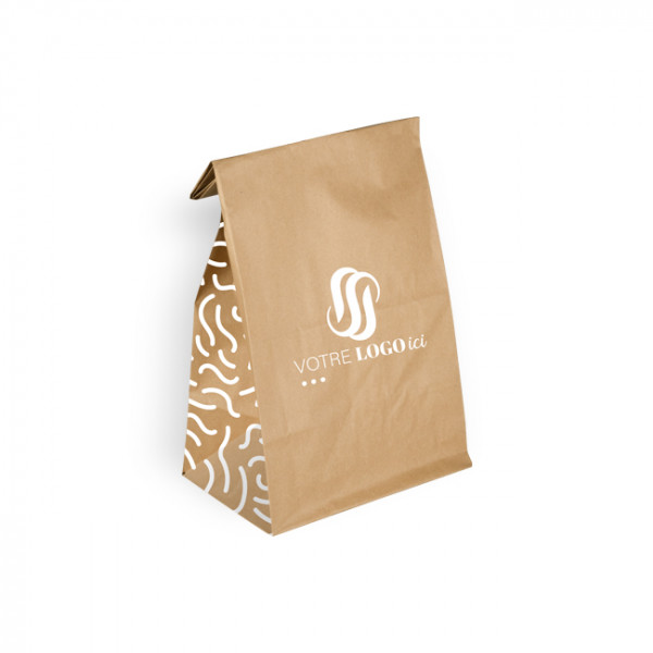 Bolsa SOS personalizada en papel kraft 22 + 10 x 35 cm - Impresión hasta 3 colores