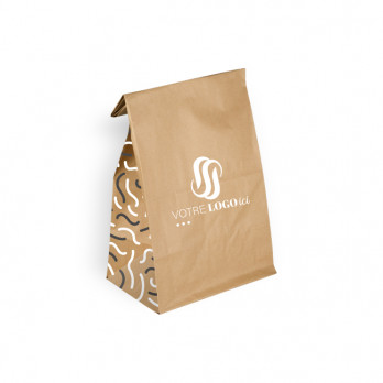 Bolsa SOS personalizada en papel kraft 22 + 10 x 35 cm - Impresión hasta 3 colores