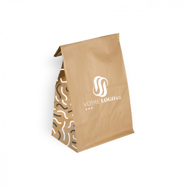 Bolsa SOS personalizada en papel kraft 22 + 10 x 35 cm - Impresión hasta 3 colores