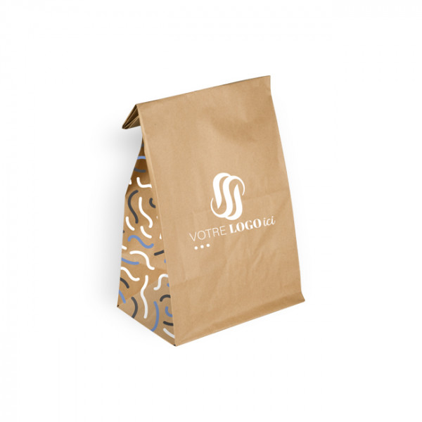 Bolsa SOS personalizada en papel kraft 22 + 10 x 35 cm - Impresión hasta 3 colores