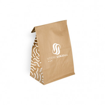 Bolsa SOS personalizada en papel kraft 32 + 16 x 34,5 cm - Impresión en hasta 3 colores