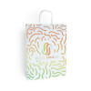 Bolsa de mano personalizada en papel blanco 32 + 11 x 42 cm - Asas trenzadas - Impresión en 1 color o cuatricromía
