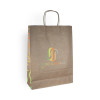 Bolsa de la compra personalizada en papel kraft 32 + 11 x 42 cm -Asas trenzadas -Impresión a 1 color o cuatricromía