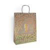Bolsa de la compra personalizada en papel kraft 32 + 11 x 42 cm -Asas trenzadas -Impresión a 1 color o cuatricromía