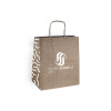 Bolsa de la compra personalizada en papel kraft 26 + 20 x 30 cm - Asas retorcidas - Impresión en hasta 3 colores