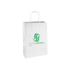 Bolsa de la compra personalizada de papel blanco 26 + 10 x 35 cm - Asas retorcidas - Impresión en hasta 3 colores