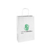 Bolsa de la compra personalizada de papel blanco 26 + 10 x 35 cm - Asas retorcidas - Impresión en hasta 3 colores