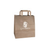 Bolsa de la compra personalizada en papel kraft 32 + 22 x 29 cm - Asas planas - Impresión en hasta 3 colores