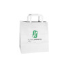 Bolsa de la compra personalizada de papel blanco 32 + 22 x 29 cm - Asas planas - Impresión en hasta 3 colores