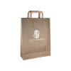Bolsa de la compra personalizada en papel kraft 32 + 12 x 41 cm - Asas planas - Impresión en hasta 3 colores