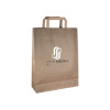 Bolsa de la compra personalizada en papel kraft 32 + 12 x 41 cm - Asas planas - Impresión hasta 3 colores