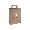 Bolsa de la compra personalizada en papel kraft 26 + 10 x 35 cm - Asas planas - Impresión en hasta 3 colores