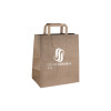 Bolsa de la compra personalizada en papel kraft 26 + 20 x 30 cm - Asas planas - Impresión en hasta 3 colores