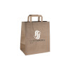 Bolsa de la compra personalizada en papel kraft 26 + 20 x 30 cm - Asas planas - Impresión en hasta 3 colores