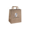 Bolsa de la compra personalizada en papel kraft 26 + 20 x 30 cm - Asas planas - Impresión en hasta 3 colores