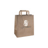 Bolsa de la compra personalizada en papel kraft 26 + 17 x 28 cm - Asas planas - Impresión en hasta 3 colores