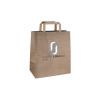 Bolsa de la compra personalizada en papel kraft 26 + 17 x 28 cm - Asas planas - Impresión en hasta 3 colores