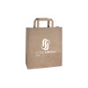 Bolsa de la compra personalizada en papel kraft 24 + 10 x 32 cm - Asas planas - Impresión en hasta 3 colores