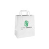 Bolsa de la compra personalizada de papel blanco 26 + 17 x 28 cm - Asas planas - Impresión hasta en 3 colores