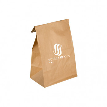 Bolsa SOS personalizada de papel kraft de 22 + 10 x 36 cm - Impresión de hasta 2 colores