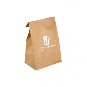 Bolsa SOS personalizada de papel kraft, 32 + 16 x 35 cm - Impresión en hasta 2 colores