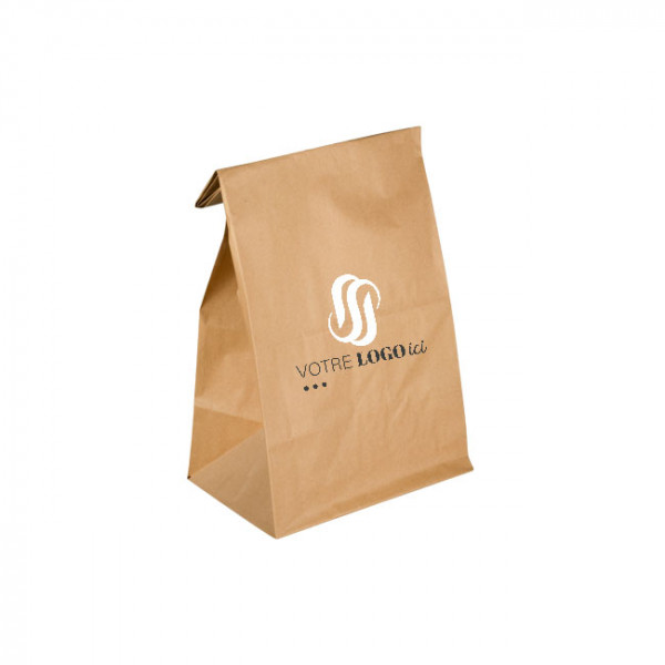 Bolsa SOS personalizada en papel kraft 32 + 16 x 34,5 cm - Impresión en hasta 3 colores
