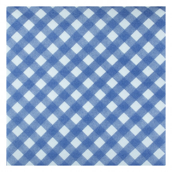 Servilletas soft aspecto tisú decorada vichy azul 40 x 40