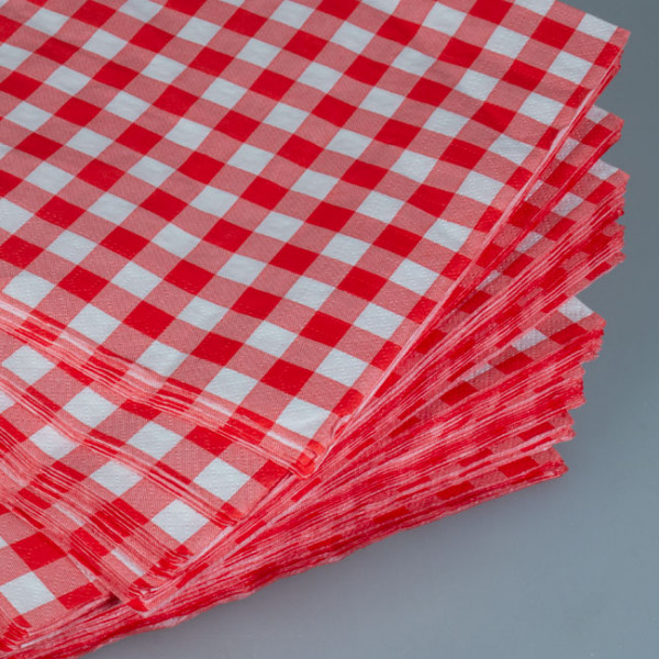 Servilleta de guinga roja y blanca para ginguettes
