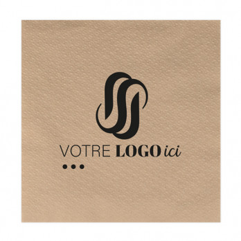 Servilleta personalizada en guata kraft 30 x 30 - 1 pliegue - Impresión en 1 ó 2 colores