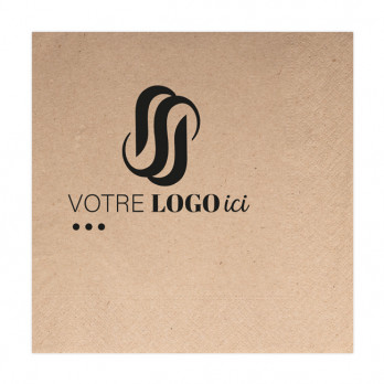 Servilleta personalizada en guata kraft 30 x 30 - 2 pliegues - Impresión en 1 o 2 colores